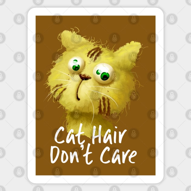 Cat Hair Don't Care Sticker by Irene Koh Studio